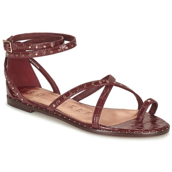 💕TED BAKER LONDON💕 Mathar Flat Studded Gladiator Sandal ~ Dark Brown 38.5 NWT - Picture 4 of 15
